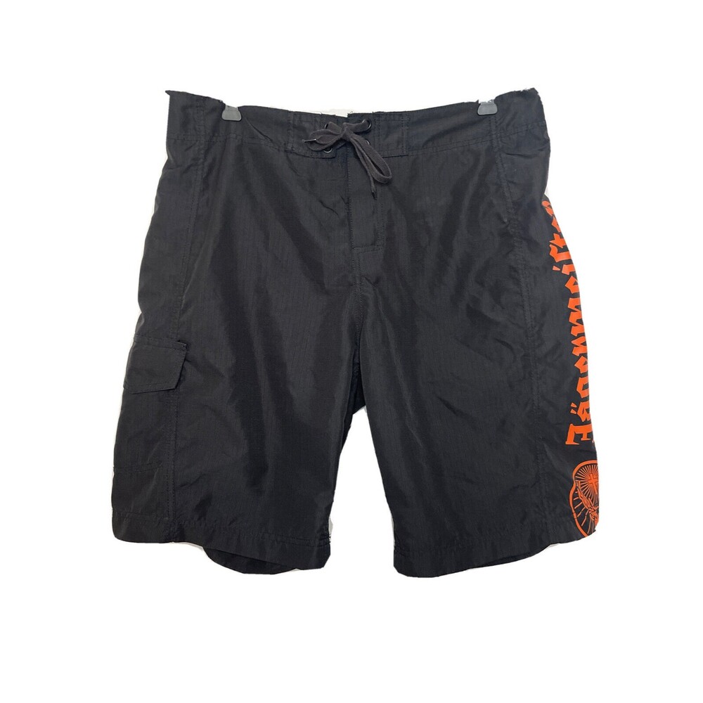 Jagermeister Swim Trunks Mens Size XL Drawstring Board Shorts Black
